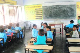 A view of a classroom at Government Primary School, Sector 19 (HUDA), Kaithal.
