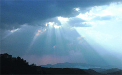 Dark clouds hovering over Shimla on Friday.