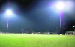 The stadium of the Abhimanyu Cricket Academy on the outskirts of Dehradun.