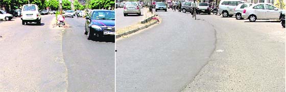 Partially carpeted roads have become a common site in Ludhiana.