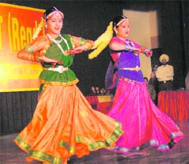 Girls perform at the annual day celebrations of Nikhil Singal Noble Trust in Ludhiana.
