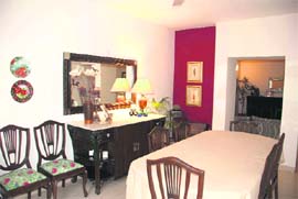 Relic razzmatazz: Heirloom pieces like the dining table and sideboard add style to this Sector 16 government house