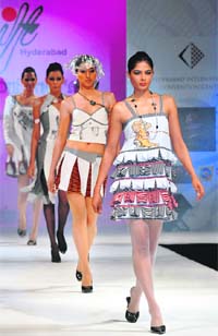 Collars to cuffs. Collections at a fashion show by the students of National Institute of Fashion Technology (NIFT), Hyderabad, made use of shirts in innovative ways.