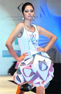 Collars to cuffs. Collections at a fashion show by the students of National Institute of Fashion Technology (NIFT), Hyderabad, made use of shirts in innovative ways.