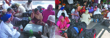 Passengers stranded at New Delhi railway station on Tuesday after all trains going towards Punjab were cancelled or diverted.