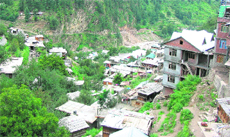 Multi-storeyed concrete structures in the Sangla valley.