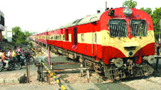 A DMU resumes its journey in Jalandhar on Tuesday.