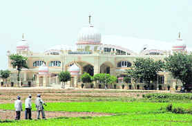 A view of the Satsang Bhavan of Dera Sachkhand at Balian village in Jalandhar.