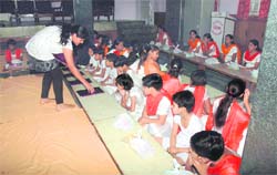 Inmates of the Arya Kanya Sadan, Faridabad.