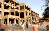 The construction of a new judicial complex is taking place at a snails pace in Bathinda.