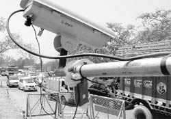 Capturing of CCTV footage of vehicles on the Chandigarh-Zirkapur highway resulted in a three-hour-long traffic jam on Friday.