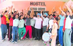 Jubilant sportsmen celebrate the induction of MS Gill in the Union Cabinet in Ludhiana