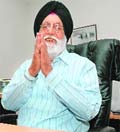 Former Chief Election Commissioner and new Minister of Sports M S Gill after assuming charge at his office in New Delhi 