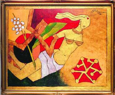 When rented, an M. F. Husain painting has to be fully insured for a one-time payment of about 2 per cent of its value