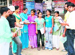 Students on the MDU campus in Rohtak. 