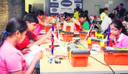 Children learn robotics at a summer camp organised by Cairn India in Gurgaon.