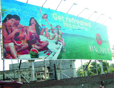 A liquor hoarding at Kitchlu Chowk in Amritsar.