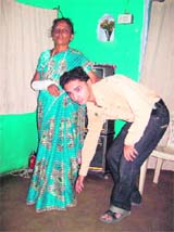 Shubham Gupta with his mother.
