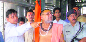 Hindu Guru Mahamandaleshwar Raj Rajeshwaranand at the opening of the bio-disel plant on Thursday.
