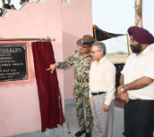 DIG BSF VK Sharma and Deputy Commissioner, Ferozepur, Megh Raj inaugurating the visitors gallery at the JCP Sadiqi.