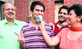 Vaibhav Satija, who has achieved the 12th rank and has stood first in Ludhiana district in the all India pre-medical test (AIPMT).