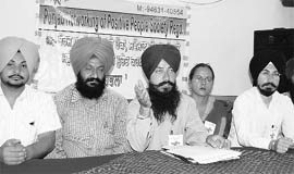 Punjab Networking of Positive People Society at a press conference in Ludhiana on Saturday.