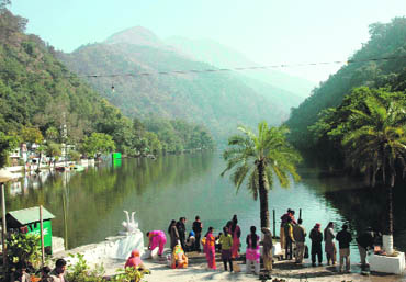 The picturesque Renuka lake, with its crystal clear waters, is in the shape of a sleeping woman