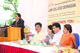 A legal aid and awareness camp at Law College in Maldevta village