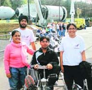 Khayati Vardan (extreme right) along with her team members, Kamal Arora and Gurpreet Singh, and coordinator, Dr Sumitra Mohanty, in Alabama (US).