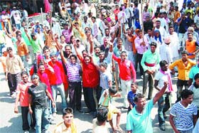 Followers of Bhagwan Valmiki protest in Kapurthala