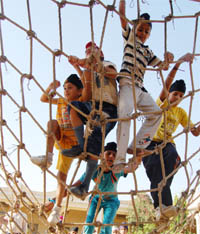 Children have fun at Sirjana camp in Amritsar.