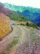 The Mandi-Loran road which is in bad shape.
