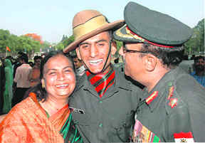 Abhishek Rana with his father Col Shamsher Rana and mother Kusum Rana