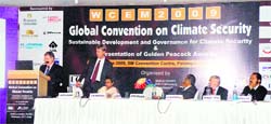 An expert addressing delegates at the Global Convention on Climate Security at Palampur