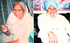 File photos of NRI Paramjit Kaur and her husband Sardool Singh.