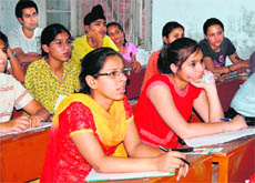Participants during the handwriting improvement workshop at Khalsa Girls School, Civil Lines, Ludhiana.