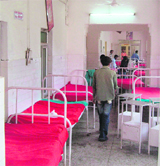 The deserted general ward of the women wing of the Doon Hospital on Monday. 