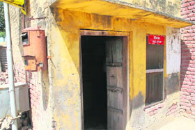 A post office in shambles in last International Indo Pak Border village of Suchetgarh.