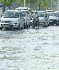 Waterlogging at Outer Ring Road