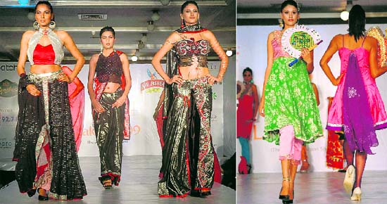 Models display creations of IIFT, Mohali, at Lakshya-2009, a fashion show held at Hotel Shivalikview, Chandigarh, on Friday.