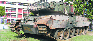 A Vijayant Tank which would be placed on the premises of the mini-secretariat in Jhajjar.