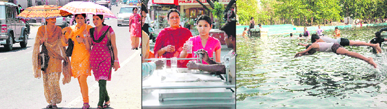 With temperature hovering above the 40C mark, while most residents of Doon opted to stay indoors on Tuesday, some, particularly kids and youth, decided to chill it out at picnic spots and swimming pools.