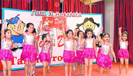 Students perform during the ‘Masti ki pathshala’ at Love Dale School in Ludhiana.