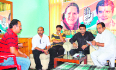 President of the Himachal Youth Congress Manmohan Katoch interviewing candidates to fill various posts in the organisation.