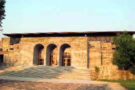 The outer view of the Dasmesh Martial Arts Academy at Anandpur Sahib.