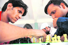 A match between Punjab and Delhi in progress during the second National Blind Chess Championship on Friday.