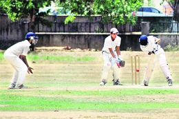 A match between Ludhiana and Muktsar in progress during the Punjab State Inter District Cricket Tournament (u-19) for Dhruve Pandove Trophy at PAU in Ludhiana on Sunday.
