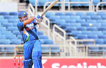 Mahendra Singh Dhoni pulls a shot during the second one-day international against the West Indies at Sabina Park, in Kingston, Jamaica, on Sunday.