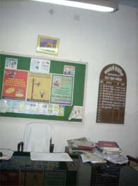 The Xen is not present but fans and lights are on at his office in Abohar