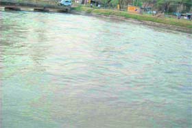Dirty water supply on Bhakra main line that carries drinking water from Nangal to Chandigarh